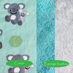 Sortie bain bébé, lingettes et gant éponge bambou